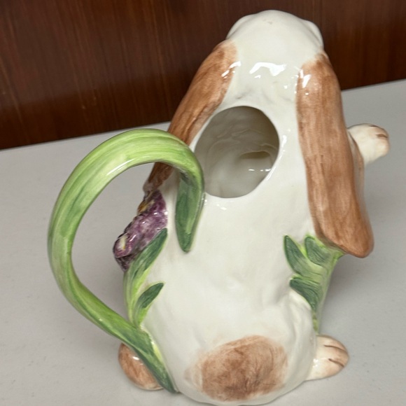 Vintage Fitz and Floyd Ceramic Serving Pitcher Bunnies shaped - Picture 3 of 16